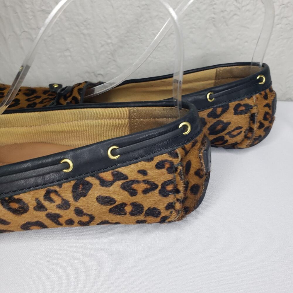 Clarks Dunbar Womens 9 Cruiser Pony Hair Slip-on Moccasin Loafers Leopard Print - Picture 10 of 16